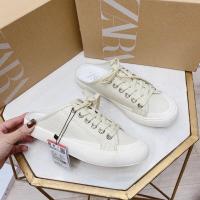 ราคา Zara Lazy Shoes Womens Half Slippers Canvas Shoes (20107756273)