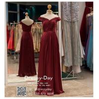 ราคา ชุดราตรีออกงาน ชุดราตรียาว ชุดราตรียาวมีแขน ชุดไปงานแต่งกลางคืน คนอ้วนใส่สวยมาก PFL027 RED แดง (8576328161)