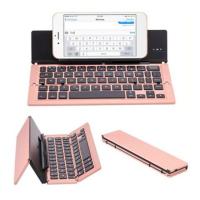 ราคา Portable Mini Wireless Bluetooth Folding Keyboard Aluminum Alloy Foldable Keypad ของขวัญ ของขวัญ gift (2736626617)