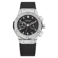 ราคา GUOU นาฬิกาแฟชั่น8220หน้าปัดใหญ่สีดำสำหรับผู้หญิงนาฬิกาซิลิโคนหนักบุคลิกภาพดูเท่นาฬิกาข้อมือผู้หญิงหล่อพร้อมกล่องของขวัญ (17507800959)