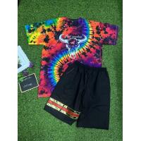 ราคา เสื้อมัดย้อมรุ้งแขนสั้นสกรีนลาย พร้อมกางเกงขาสั้นแถบ สินค้าพร้อมจัดส่ง กางเกงชาย (14939212742)