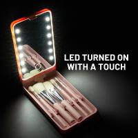 ราคา 360 Rotation Cosmetic Mirror Led Makeup Compact Mirror Light Brush Set Makeup Storage Box Kit Pocket Mirror Folding Beauty Girls (11376047453)