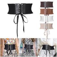 ราคา Beautifultimeผู้หญิงสุภาพสตรีสุภาพสตรีหนังPUห่อรอบTieเข็มขัดลูกไม้ตาไก่คอร์เซ็ตผ้าฝ้ายเข็มขัดที่คาดเอวกว้างเข็มขัดชุดเดรส (5304878114)