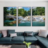 ราคา 3ชิ้นชุดน้ำตกต้นไม้สีเขียวทะเลสาบสีฟ้าผ้าใบวาดภาพวิวศิลปะนอร์ดิกที่ทันสมัยภาพวาดบนผืนผ้าใบและภาพพิมพ์สำหรับตกแต่งบ้าน1ชิ้นกรอบไม้ภายในหรือไร้กรอบ หรือกรอบอะลูมินัมอัลลอยสีต่างๆ (19708486195)