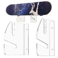 ราคา Skateboard Wall Mount Acrylic Skateboard Horizontal Wall Display Rack Reusable Stand for 2 Skateboards Space Saving Skateboard Rack for Wakeboards nice (20571030803)
