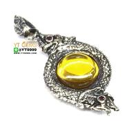 ราคา จี้พญานาค มณีสีเหลือง จี้บ่วงนาคบาศ จี้เงินแท้ รมดำ พลอยบุษราคัม cz YTG 9976 (17511241100)