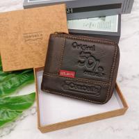 ราคา กระเป๋าสตางค์ผู้ชายซิปรอบ หนังวัวแท้100 ทั้งใบ กระเป๋าสตางค์แนววินเทจ สุดเท่ กระเป๋าสตางค์ผู้ชายคลาสสิค ทรงสวยมากๆ พร้อมกล่องแบรนด์ (16334131251)