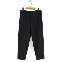 ราคา มีไซส์ใหญ่ Plus Size XL 5XL Womens Black Pants Solid Color Ladies Elastic Waist Officewear Ankle Trousers (13815187715)
