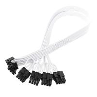 ราคา 1Pcs 4XCPU 8 Pin to 16 Pin Male PCI E 5 0 12VHPWR RTX4090 90 Elbow Black White Connecting Cable Graphics Video Card Cable PCIE 5 0 12VHPWR Cable for Corsair PSU Adapter 16AWG 50Cm White (20291978286)