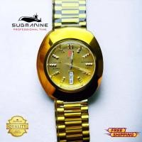 ราคา Us submarine SUB 111MDนาฬิกาผู้ชาย หน้าปัดสีทอง gold นาฬิกาข้อมือระบบควอทซ์ STANLESS STEELแสดงวันที่ กันน้ำ100 (19450609341)