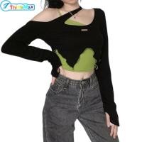 ราคา ชุด5 สแปนเด็กซ์ผ้าฝ้าย1 95 ปุ่มหัวแม่มือแหวกแนวแขนยาวเสื้อผ้าสองชั้นเสื้อกั๊กสวมไหล่หนึ่งชิ้น (18205050396)