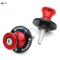 ราคา Universal อุปกรณ์เสริมสำหรับรถจักรยานยนต์ Swingarm Sliders Spools สำหรับ Yamaha YZF R1 R3 FZ6 R25 MT 15 R15 V3 NMAX Aerox MT 07 FZ8 2 Pcs 6MM สีแดง CNC อลูมิเนียม Paddock Stand Bobbins Swing Arm (4026