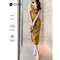 ราคา NEWjiutanhuan4 EraVogue เดรสผู้หญิง เดรสออกงาน ชุดออกงาน ชุดราตรี สีทอง เข้ารูป ยาว สายเดี่ยว ผ้าซาติน สไตล์เกาหลี ปาร์ตี้ ทะเล งานแต่ง เซ็กซี่ ห (20126598814)