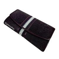 ราคา กระเป๋าสตางค์หนังปลากระเบนผู้หญิง ใบยาว รุ่นสามพับเลดี้ หนังปลากระเบนคาดหนาม หายาก สีเลือกได้ ใส่ธนบัตร การ์ด หนังแท้ 100 (19355738305)