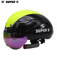 ราคา หมวกแว่น หมวกกันน็อคจักรยาน SUPER D แบบแอร์โร่ว์ 2In 1 (14450037509)