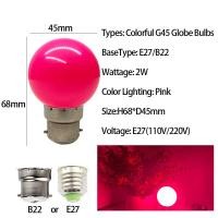 ราคา โคมไฟไฟ Led หลากสี B22 E27 Led 2W AC 220V SMD 2835ไฟฉาย G45การตกแต่งบ้านหลอดไฟกลม (20392654876)