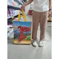 ราคา กระเป๋าผ้ากระสอบ ถุงกระสอบ แบบมีล้อลาก ถุงสายรุ้ง (20895958025)