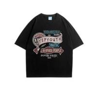 ราคา European and American style retro print white fashion cotton T shirt ladies topsS 5XL (21044989161)