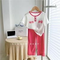 ราคา ชุดเด็กผู้หญิง ชุดเด็ก เสื้อผ้าเด็กผญ เสื้อผ้าเด็ก เสื้อผ้าเด็กผู้หญิง ชุดเด็ก เสื้อยืดแขนสั้น กางเกงขายาว ผ้าเรยอน และกางเกงขากว้าง สไตล์เกาหลี สําหรับเด็กผู้หญิง (19982307283)