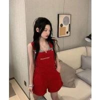 ราคา COD เอี๊ยมยีนส์กระโปรง แคมป์ปิ้ง เสื้อผ้า เอี๊ยมยีนส์ขายาว เอี๊ยมยีนส์กระโปรง เอี๊ยมขาสั้นยีนส์ เอี๊ยมสาวอวบ เอี๊ยมกระโปรง ชุดไปคาเฟ่ กางเกงยีนขาสั้น เอวสูง ทรงหลวม พิมพ์ลายตัวอักษร สีแดง สไตล์เรโทร แ