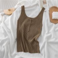 ราคา เสื้อกล้ามสายเดี่ยวผ้าถักเสื้อสูทผู้หญิงเสื้อแขนกุดรัดรูปใส่ด้านนอกออกแบบพิเศษสีเทาใส่ด้านในสีดำ (20714388845)