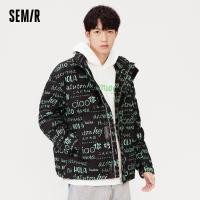 ราคา Semir เสื้อแจ็คเก็ตกันหนาวหลวมตั้งปกแบบมีเชือกรูดสุดเท่ทันสมัยสำหรับพิมพ์ตัวอักษรผู้ชายเสื้อขนเป็ดฤดูหนาว (20660923884)