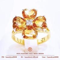 ราคา แหวนพลอยซิทริน พลอยรูปหัวใจ ประดับเพชรแท้ ตัวเรือนทองคำแท้ 90 พร้อมใบรับประกันจากทางร้าน (18656455556)