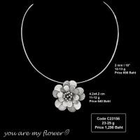 ราคา ฮักเงินน่านพร้อมจัดส่งเครื่องประดับวินเทจเงินแท้ 92 5 จากประเทศไทย โชคเกอร์ขนาด 2 มิลลิเมตร พร้อมจี้ดอกไม้น่ารักๆ สวยๆ (20816347372)