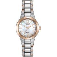 ราคา Citizen Eco Drive Chandler Quartz Womens Watch Stainless Steel Casual Two Tone Model EW1676 52D (15923600547)