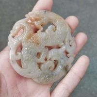 ราคา หยกโบราณหยกเก่าหยกโบราณธรรมชาติ Xiuyuการตกแต่งโบราณจี้การแกะสลักอย่างประณีตสงครามต้านด้ามจับหยกโบราณ Han Gao มังกรบิน (20405389784)