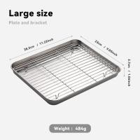 ราคา Upupupup ถาดพร้อมตะแกรง 304สแตนเลส ถาด ถาดอบ ตะแกรง ถาดใส่อาหาร ถาดสี่เหลี่ยม ถาดพักขนม ถาดรองน้ำมัน (20688459372)