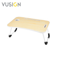 ราคา Vusign โต๊ะพับ โต๊ะวางโน๊ตบุ๊ค โต๊ะ พับเก็บได้ มีลิ้นชักเก็บของ มีที่วางแก้ว ช่องวางไอแพด folding computer desk (18500406280)