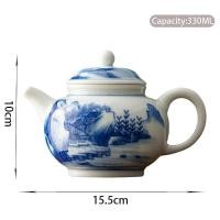 ราคา Xsop กาน้ำชาเครื่องลายครามสีฟ้าโบราณ330มล กาน้ำเซรามิกทำมือแบบพกพาสำหรับเดินทางที่ถ้วยชาจีนกาน้ำชา ที่เซิฟเวอร์กาแฟ (20749911043)