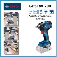 ราคา ประแจผลกระทบไร้สาย GDS18V 200 18V ของ Bosch เหมาะสำหรับการทำงานกับ ½ ไร้แปรงถ่าน ไม่มีที่ชาร์จไม่มีแบตเตอรี่ (19731326758)