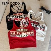 ราคา PEAR DODO ยกทรงสั้นพิมพ์ลายวินเทจสไตล์เกาหลีสำหรับผู้หญิง (19346861076)