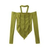 ราคา เสื้อทีเชิ้ตคล้องคอปาดไหล่สีเขียวเซตสองชิ้นกระโปรงสำหรับผู้หญิง INS เสื้อแขนยาวเปิดไหล่สไตล์ออริจินัลสาวแซ่บฮิตในฤดูร้อน (10623459070)