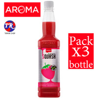 ราคา Aroma SQUASH Strawberry น้ำผลไม้เข้มข้น รสสตรอเบอร์รี่ 730มล แพ็ก 3 ขวด (8351233525)