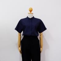 ราคา เสื้อเชิ้ตผู้หญิงคอจีน แขนสั้น ใส่ทำงานผู้หญิง เสื้อเชิ้ตคอจีน เสื้อมินิมอล ผ้าคอตตอนอย่างดี (18499027354)