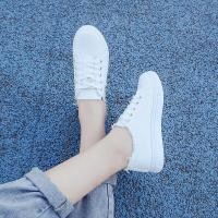 ราคา CODkuo0186 Womens White Sneakers Korean Style Vintage Casual Shoes Harajuku Ulzzang Street Fashion Sports Shoes Bahan Canvas (19710289883)