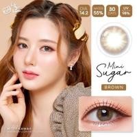 ราคา คอนแทคเลนส์ รุ่น Mini Sugar สีเทา ตาล ฟ้า เขียว ม่วง Gray Brown Blue Green Violet มีค่าสายตาปกติ 0 00 (20569043130)