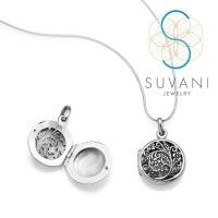 ราคา SUVANI เงินแท้ 92 5 ล็อกเก็ตทรงกลม ลายดอกไม้ ฟิลิกรี สามารถใส่รูปได้ ล็อกเก็ตพร้อมสร้อยคอ เครื่องประดับเงินแท้ (19987161401)