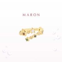ราคา MARON แหวนดาวนพเก้า เสริมดวง Nine Lucky Stars Cross Ring เงินแท้ พลอยแท้ ชุบทอง 18K Gold พร้อมส่ง (2782374066)