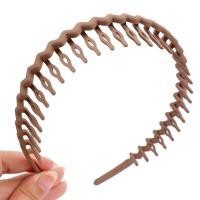 ราคา ที่คาดผมฝ้าสีทึบสำหรับผู้หญิง แถบคาดศีรษะแบบสีมีฟันแบบเรียบง่ายกันลื่นที่คาดผมหยักทำจากเรซิ่นหรูหรา (19830971735)