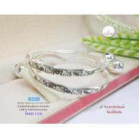 ราคา กำไลข้อเท้าเด็กเงินแท้ 92 5 กำไลเลเซอร์ลายน่ารักมากๆ ค่ะ สำหรับเด็ก ผูกกระพรวน ขนาด 1 บาททอง ราคาต่อคู่ เรือนเงินแท้ (17898488199)