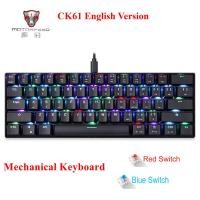 ราคา Motospeed CK61 Mechanical Keyboard USB Wired 61 keys RGB Backlight Gaming Keyboard (10800019938)