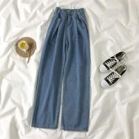 ราคา Womens Jeans Vintage Streetwear High Waist Straight Trouser Baggy Korean Fashion Girl Jeans Wide Leg Mom Denim pants for (9941963142)