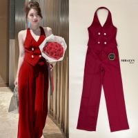 ราคา Miralyn Brand MRL081 ชุดเซต 2 ชิ้น เสื้อเปิดไหล่คล้องคอ แมทช์กับ กางเกงขายาว (21255624999)