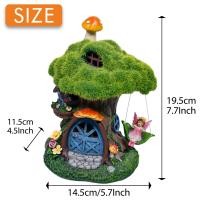 ราคา TERESAS COLLECTIONS Fairy Garden Decor Outdoor Accessories Solar Light Figure Statues House Lawn Ornament Decorations (16076837580)