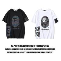 ราคา BAPE ผู้ชายเสื้อยืดสะท้อนแสงสี Ape หัวเสื้อยืดเสื้อลำลองเสื้อยืดผู้ชาย Black White M 3XL (7482611047)