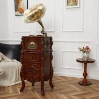 ราคา Gulaishi เครื่องเสียงขนาดใหญ่เครื่องเล่นแผ่นเสียงเครื่องบันทึกไวนิลโบราณมีวิทยุซีดีบลูทูธสไตล์ยุโรปแกะสลัก Lanhuamy (19432979958)